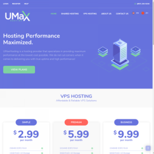 UMaxHosting - $1.95 OpenVZ 256MB/50G/2T 洛杉矶-西瓜社